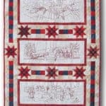 Lap Quilt Pattern Features Angels In Redwork Embroidery