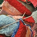 Knitting project in progress