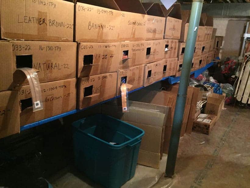 ABQ zippers in storage