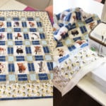 Baby quilt on sewing machine